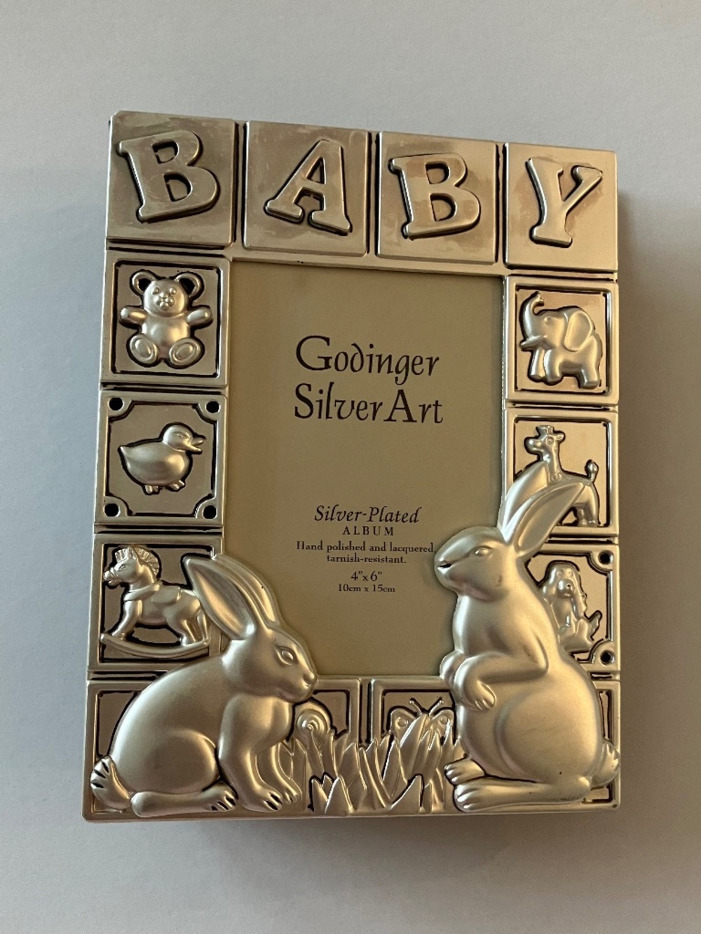 Godinger Silver Plated Baby Photo Album Book 4”x6”